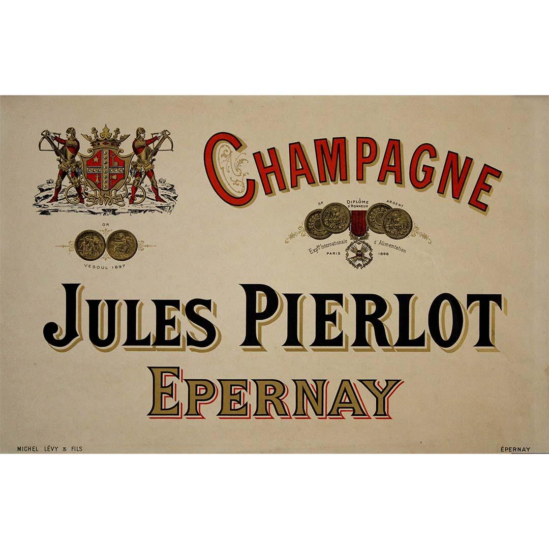 Circa 1900 original poster for Champagne Jules Pierlot in Epernay - Print by Unknown