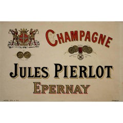 Cartel original de 1900 para Champagne Jules Pierlot en Epernay