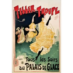 Circa 1900 Original poster for the Tillier dance Troup at the Palais de Glace