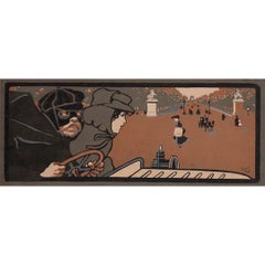 Circa 1900 original poster - iconic Place de la Concorde in Paris