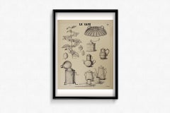 Circa 1900 Original vintage educational poster titled "Le Café"