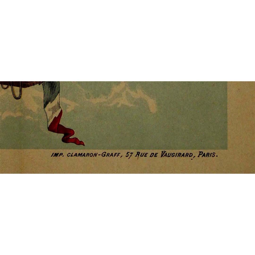 Circa 1900 poster for Montgolfière Française - hot air ballooning For Sale 1