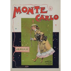 Theaterplakat aus der Zeit um 1900 für Monte Carlo Jemima