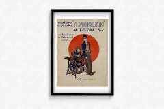 Circa 1910 original advertising poster promotes the H. Vigneron sewing machines