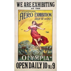 Originalplakat aus dem Jahr 1910 – 6. Internationale Luftfahrtausstellung – London