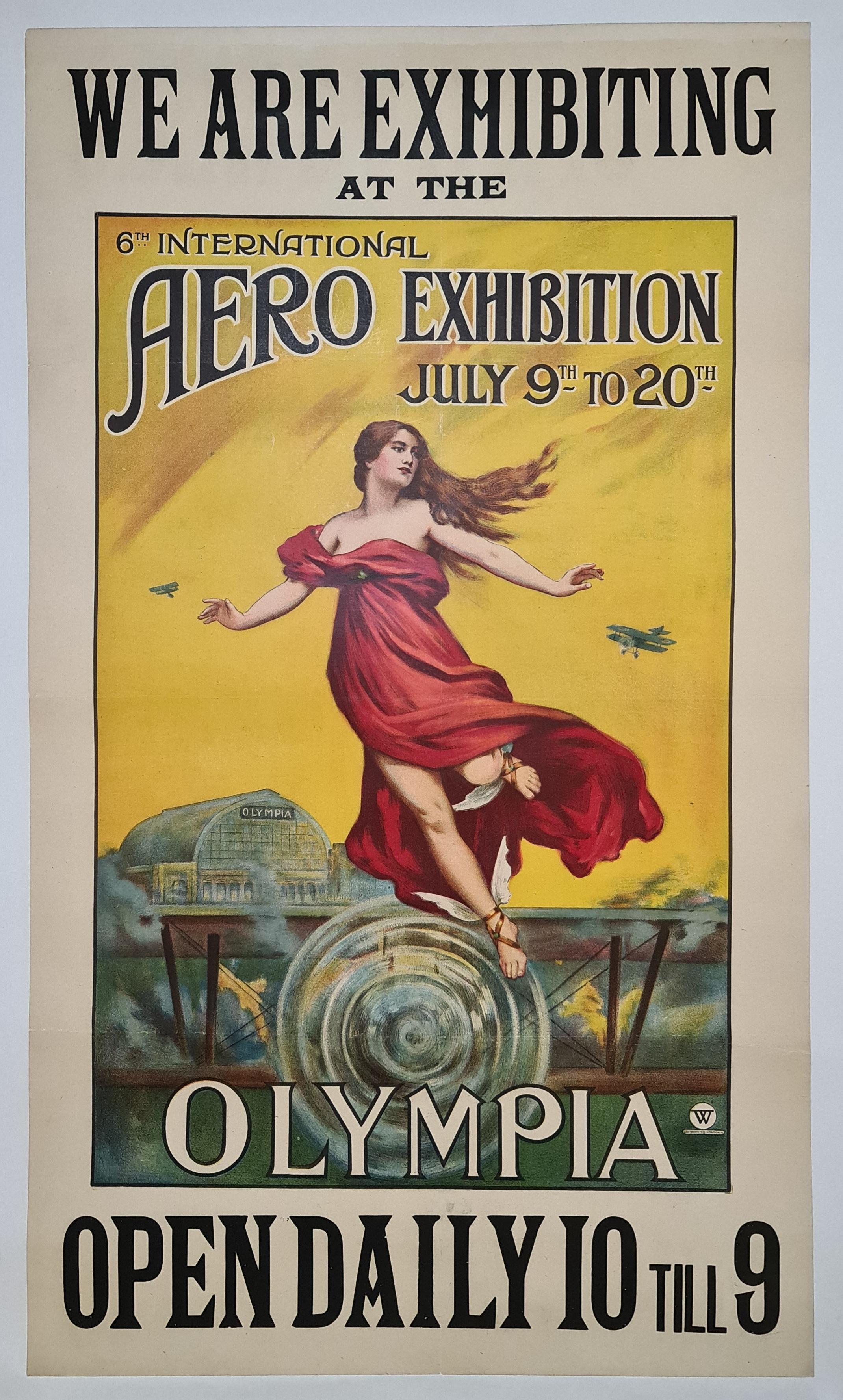 Circa 1910 Original poster - 6th International Aeronautical Exhibition - London For Sale 2