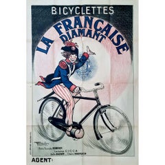 Circa 1910 Original poster by Raoul Vion - Bicyclettes La Française Diamant