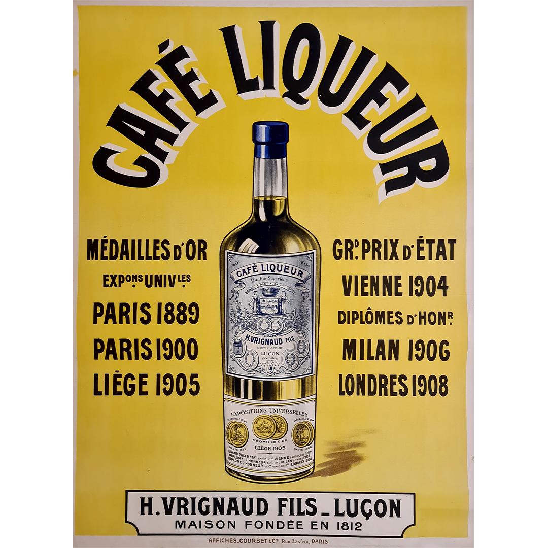 Originalplakat zur Förderung der Kaffeeliqueur von Vrignaud, um 1910 im Angebot 2