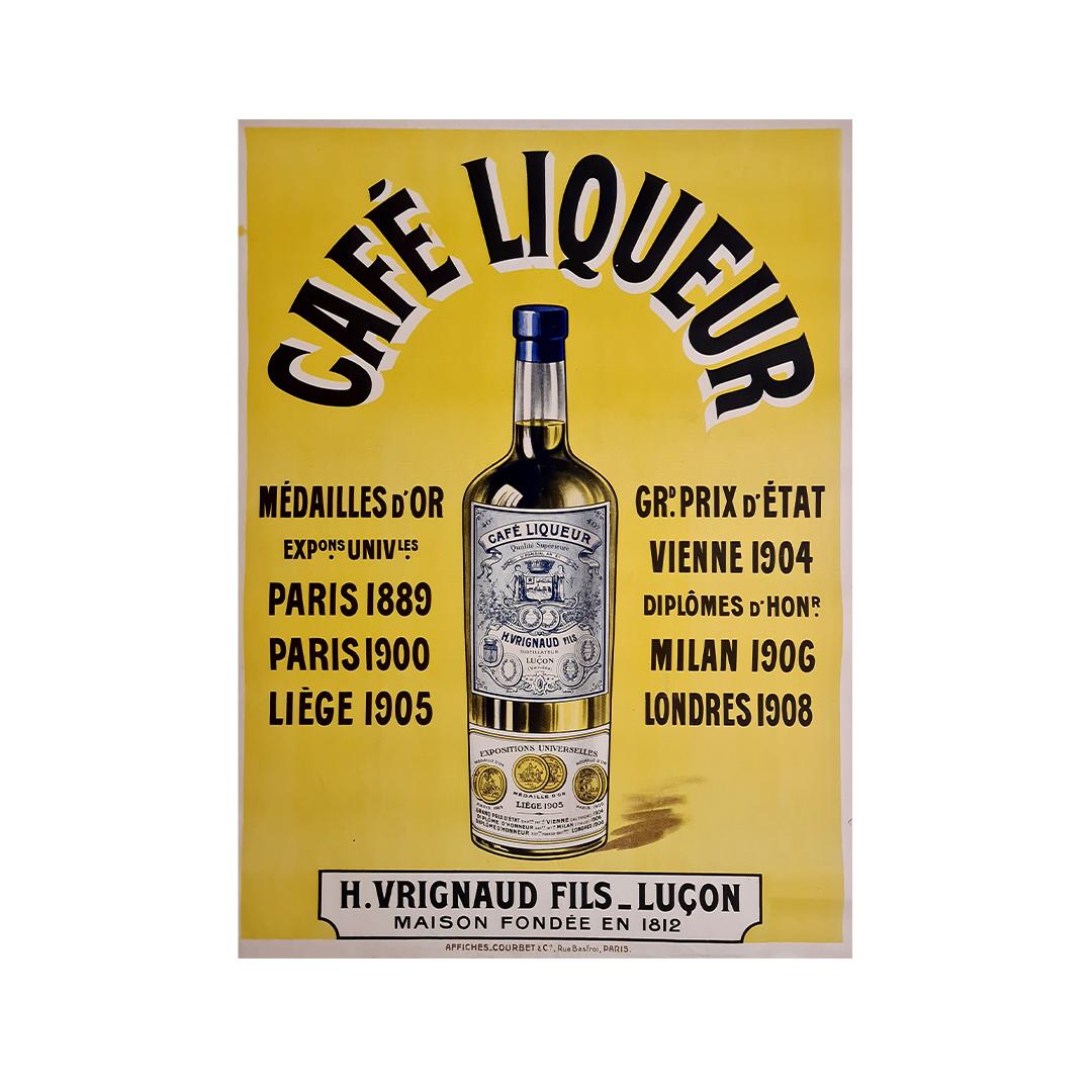 Circa 1910 Original poster to promote the coffee liqueur of Vrignaud - Print by Unknown
