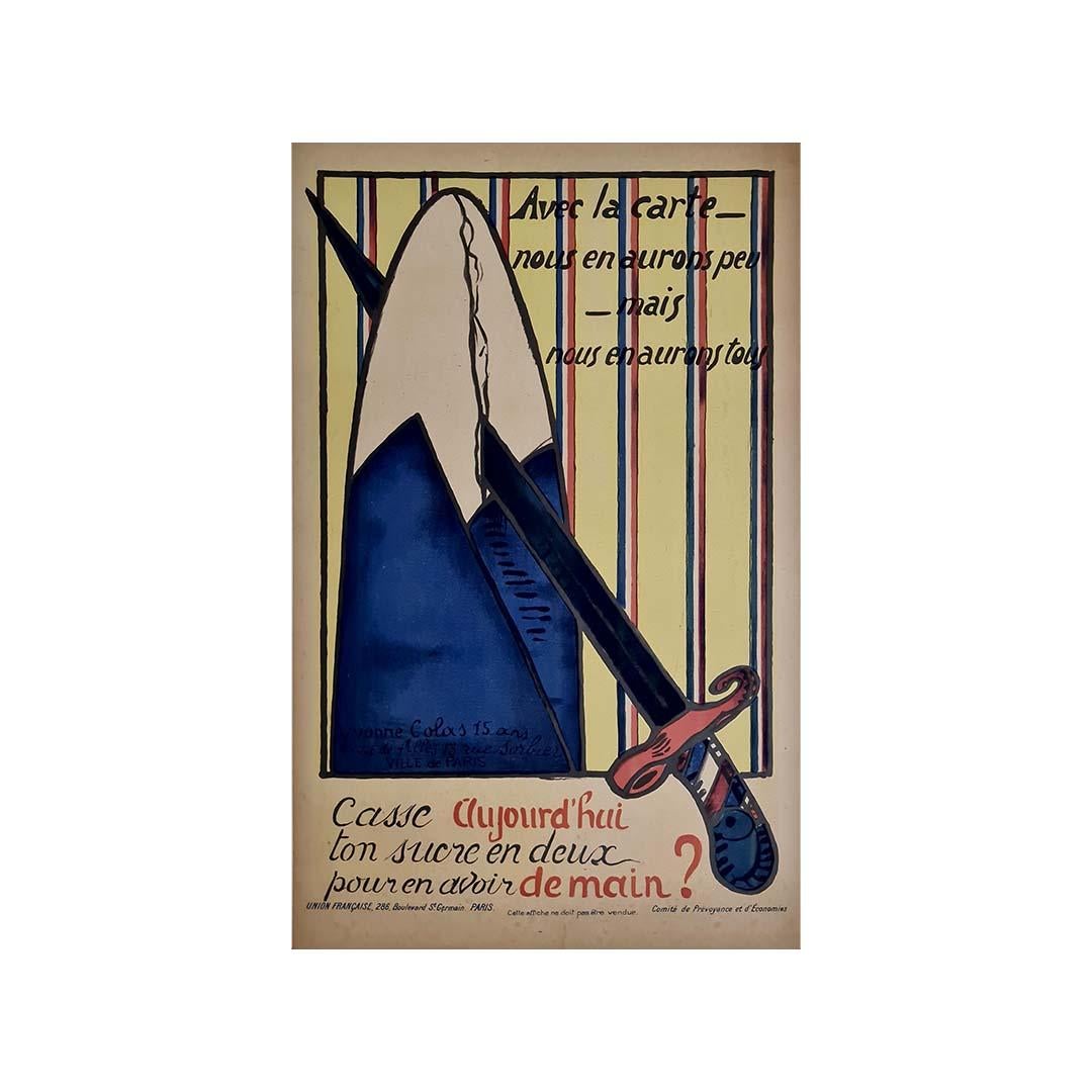 Französisches Propagandaplakat aus der Kriegszeit, Originalplakat des Ersten Weltkriegs, um 1915 im Angebot 2