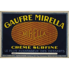 Circa 1920 Original advertising poster for Gaufre Mirella - Gastronomy