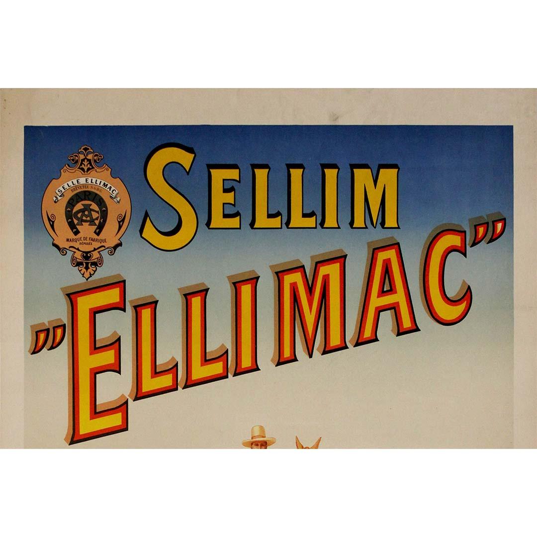 Cartel publicitario original de 1920 para la silla de montar Sellim 