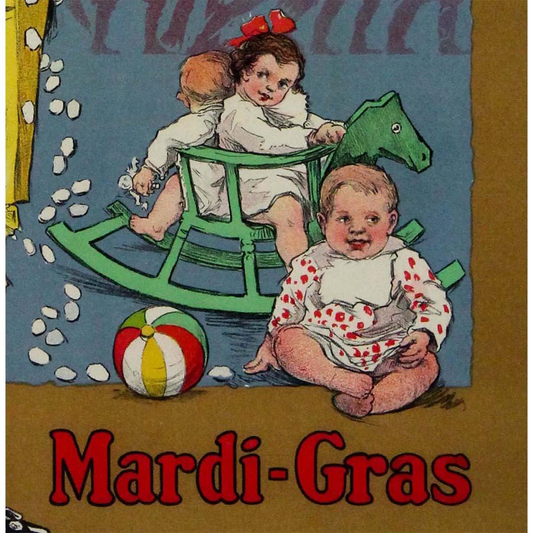 Circa 1920 affiche originale Conservatoire africain mardi gras Oeuvres des crèches en vente 1