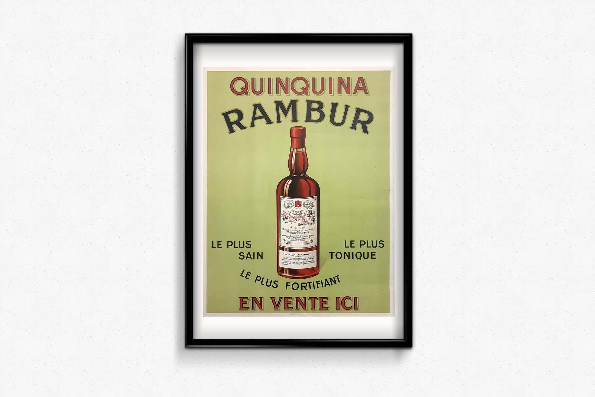 Circa 1920 Original poster - Quinquina Rambur apéritif - Art Deco Print by Unknown