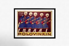 Circa 1920 original poster the Polovinkin troupe - Cossack acrobats and dancers