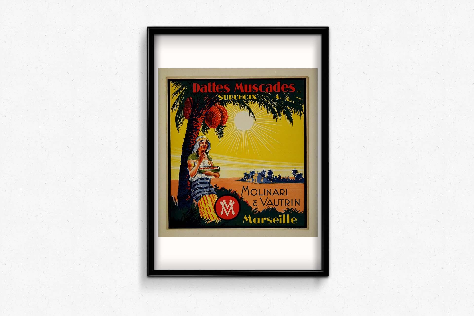 The circa 1925 original advertising poster for Molinari et Vautrin, 