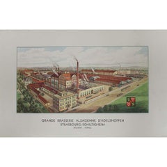 Circa 1930 Grande Brasserie d'Adelshoffen Strasbourg Original Brewery Poster