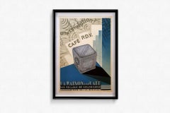 Circa 1930 original advertising poster for Café P.D.V "La Maison du Café"