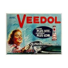 Circa 1930 Original advertising poster for Veedol motor oil - Vintage