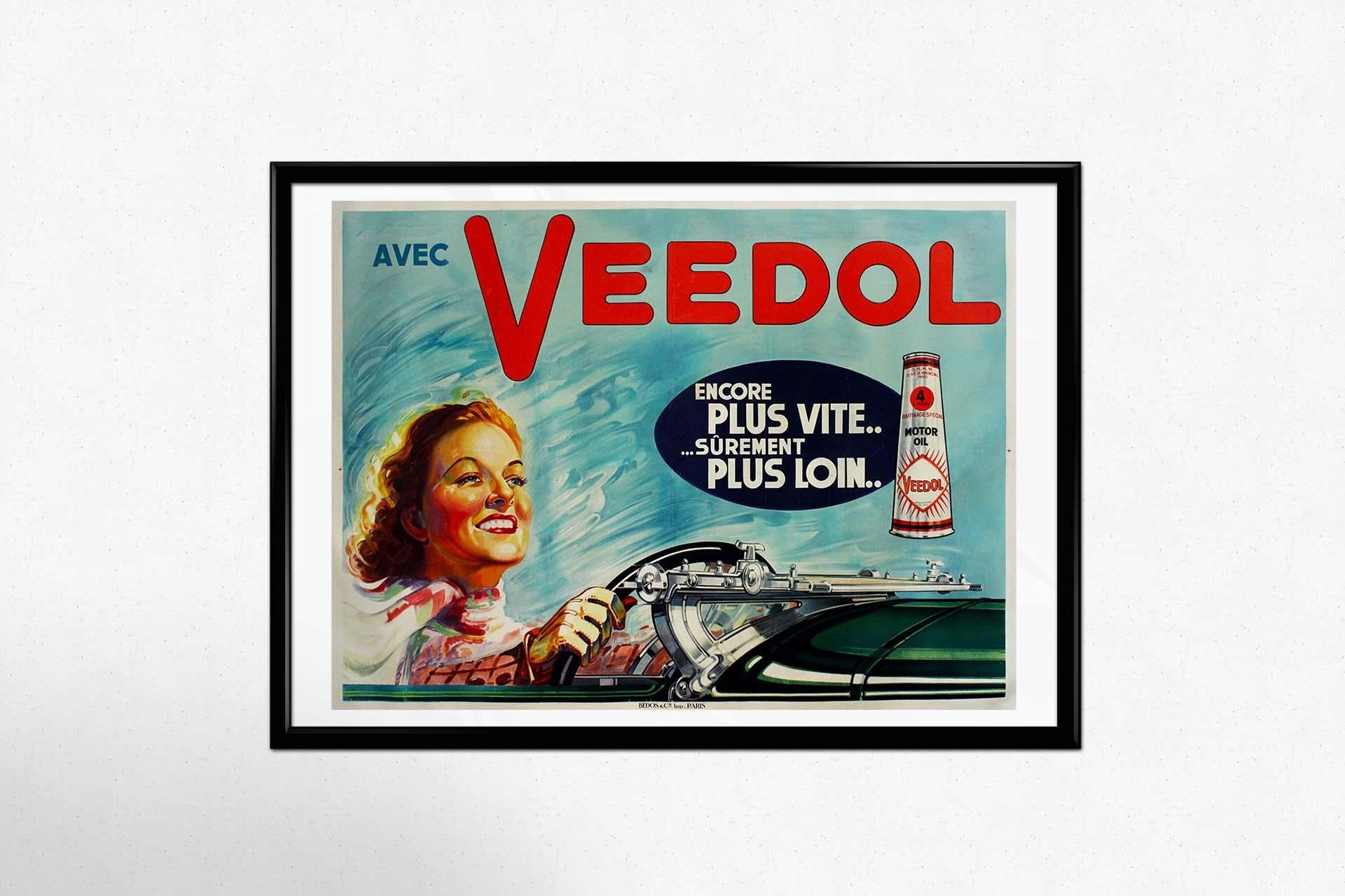 The original advertising poster for Veedol, with the slogan 