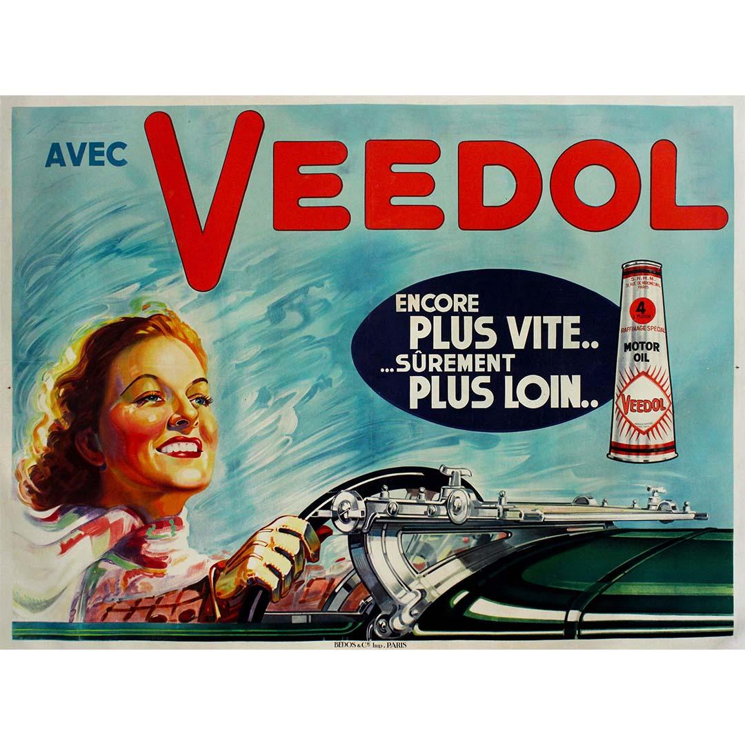 Circa 1930 Original advertising poster for Veedol motor oil - Vintage - Print by Unknown