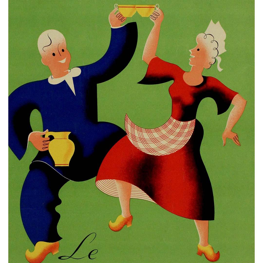 Circa 1930 original art deco advertising poster for French cider im Angebot 1