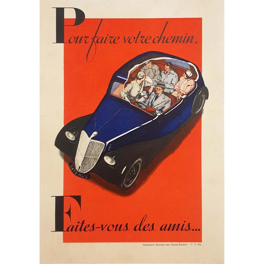 Circa 1930 Original art deco advertising poster - Renault - Print by Unknown