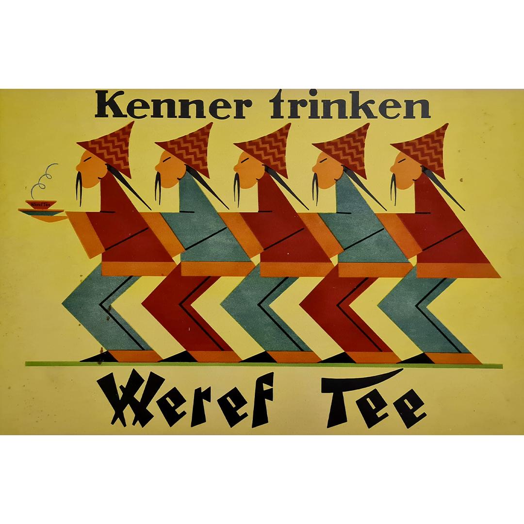 Circa 1930 Original poster advertising the Weref tea - Art Deco Print by Unknown