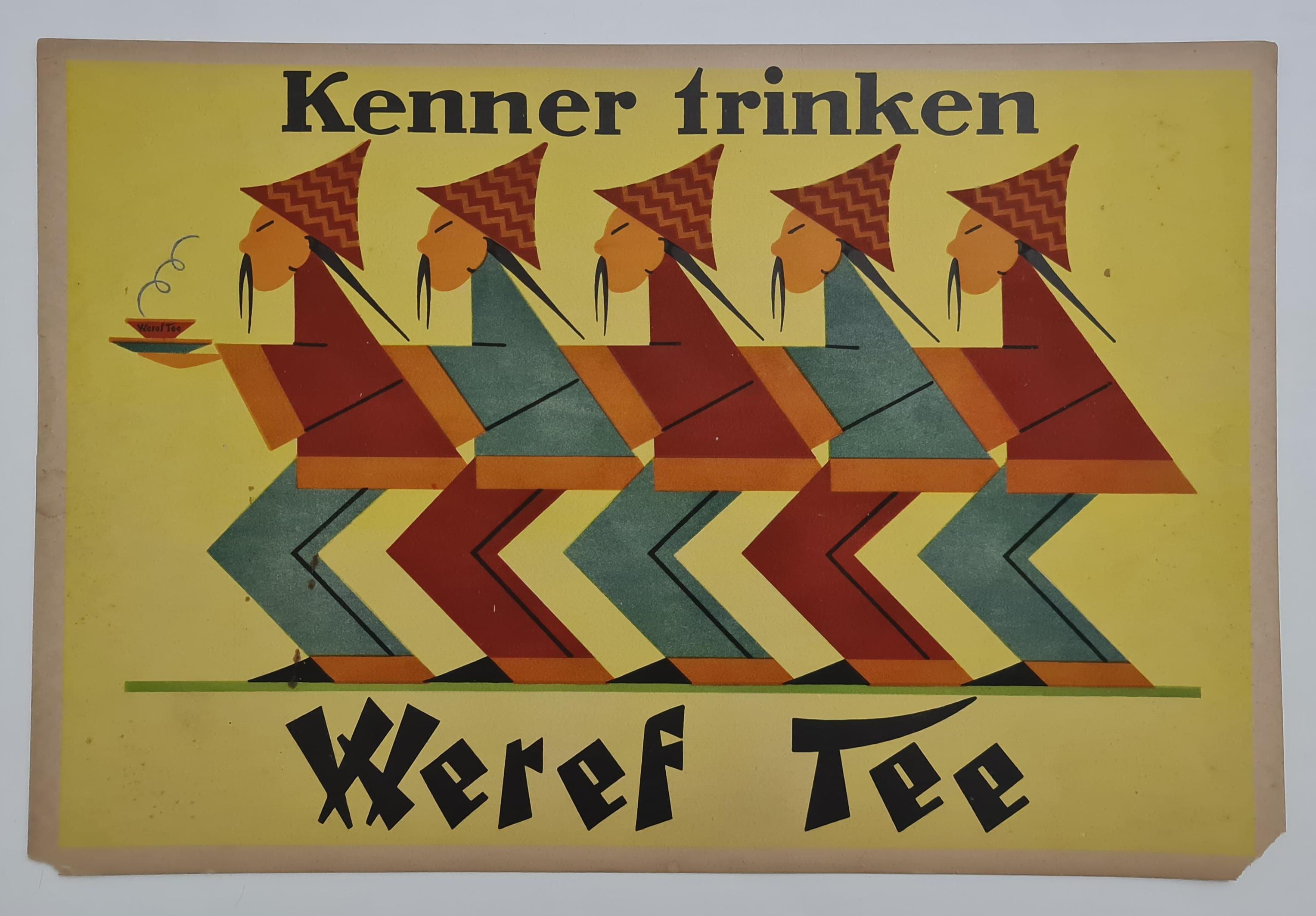 Originalplakat, Werbung für die Weref-Tee, um 1930 im Angebot 1