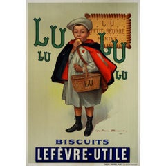 Vintage Circa 1930 original poster after Firmin Bouisset - Lu Biscuits Lefevre-Utile
