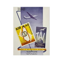 Vintage Circa 1930 Original poster for the airline TAI and its trips to Madagascar