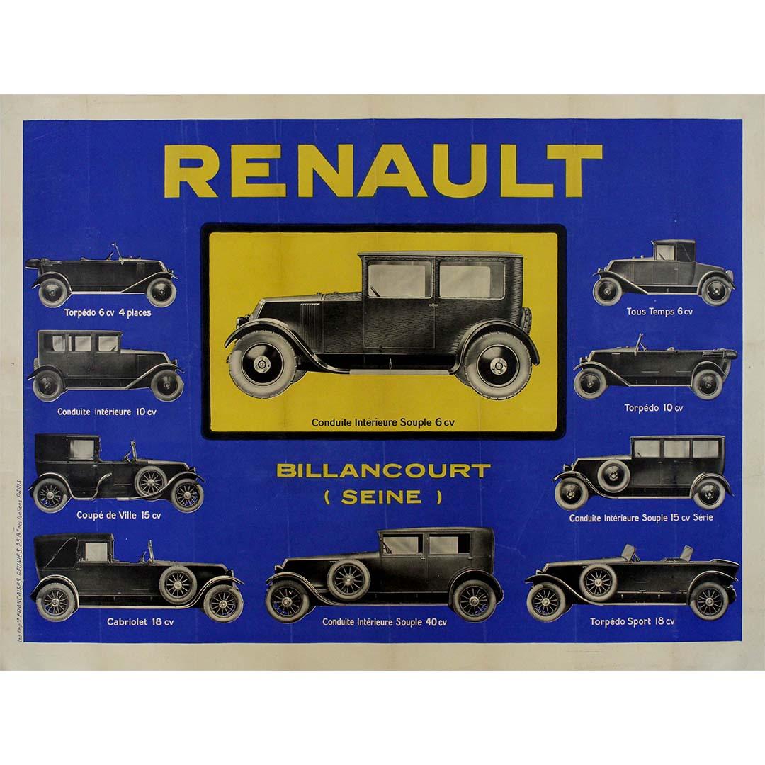 Circa 1930 original poster of Renault Conduite Intérieure Souple 6CV - Print by Unknown