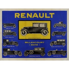 Vintage Circa 1930 original poster of Renault Conduite Intérieure Souple 6CV