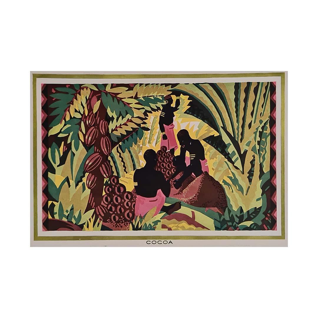 Originalplakat mit dem Titel „Cocoa“ aus der Kolonialzeit, um 1930 im Angebot 2
