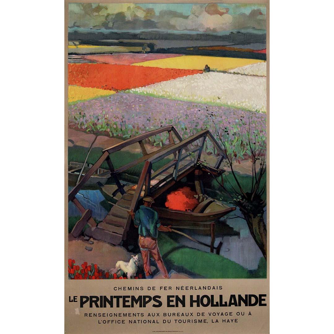 Circa 1930 original travel poster Springtime in Holland - Dutch Railways - Print by Unknown
