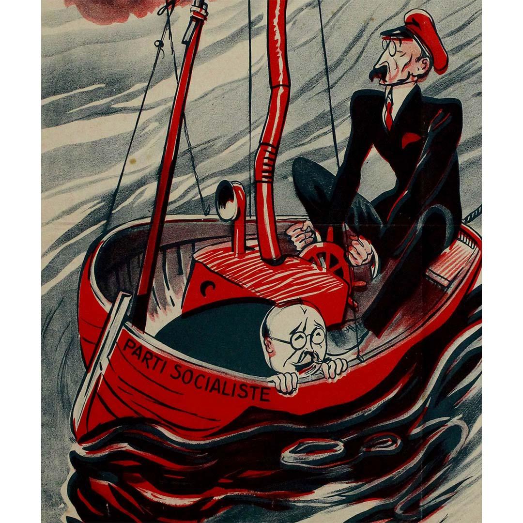 CIRCA 1930 politische Karikatur - Daladier & Herriot - Blum & Renaudel im Angebot 1