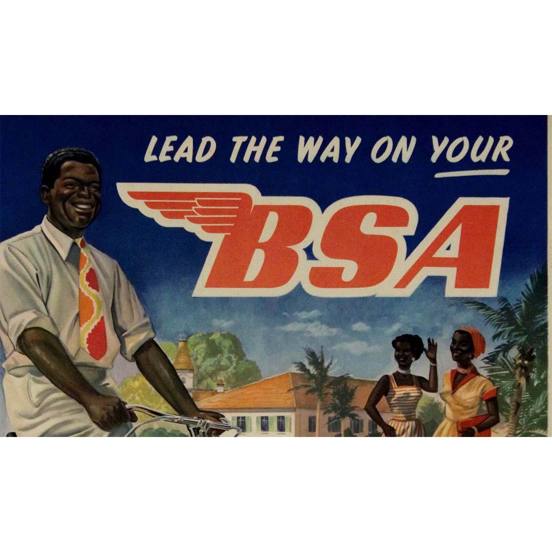 Circa 1940 original advertising poster for BSA bicycles For Sale 2