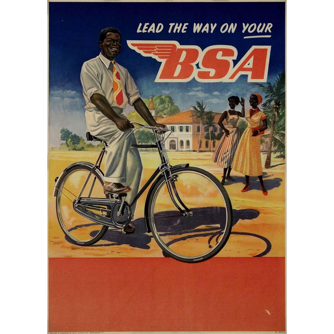 Circa 1940 original advertising poster for BSA bicycles - Print by Unknown