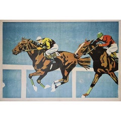 Vintage Circa 1940 Original poster - Horse racing - Jockey