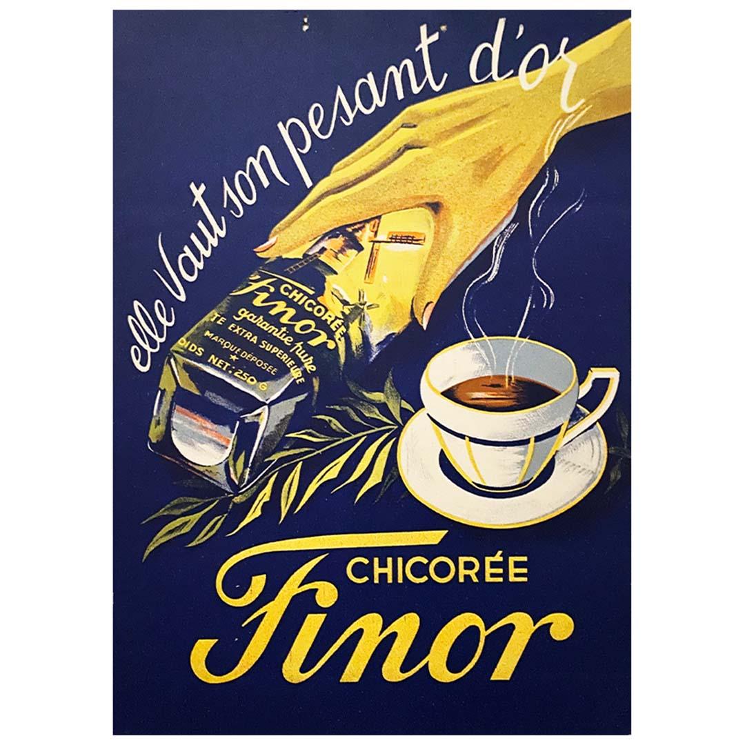 Circa 1950 advertising card for La Chicorée Finor - Print by Unknown