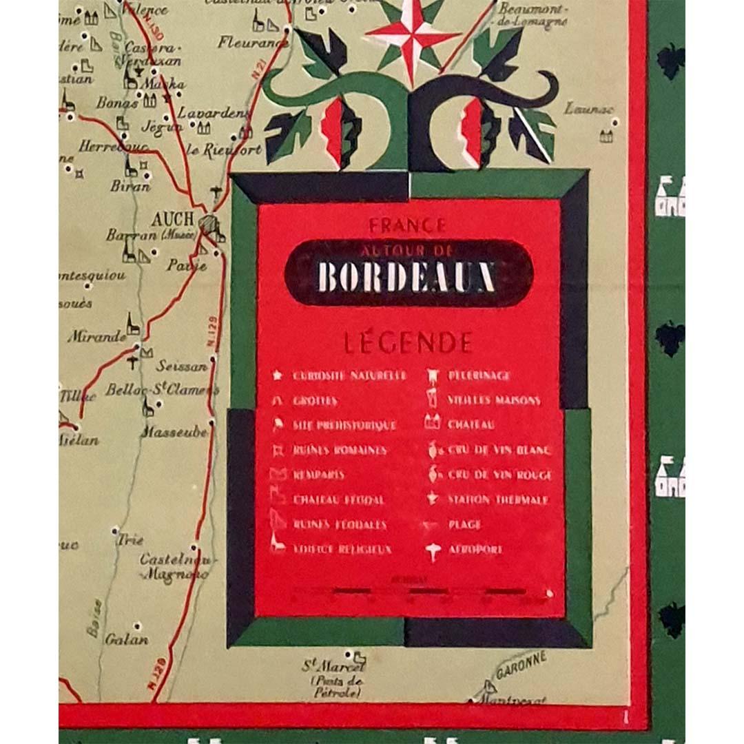 Mappa illustrata originale del 1950 circa per 