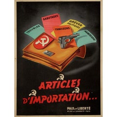 Cartel original de 1950 de la organización anticomunista francesa Paix et Liberté
