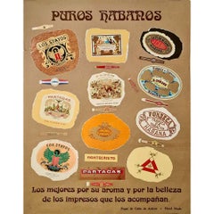 Circa 1950 Original poster for brands of Puros Habanos  - Cigar