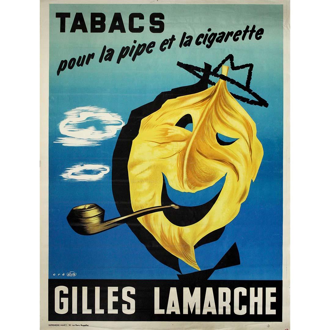 CIRCA 1950 Originalplakat für Gilles Lamarche Tabakwaren