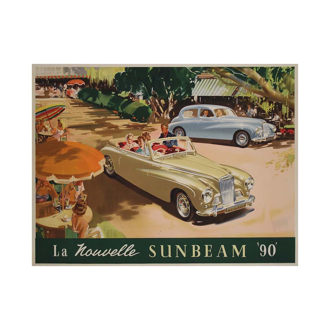Circa 1950 original poster for the new Sunbeam '90' For Sale 2