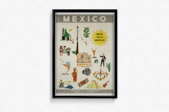 Circa 1950 Original travel poster Mexico, País de Maravillas