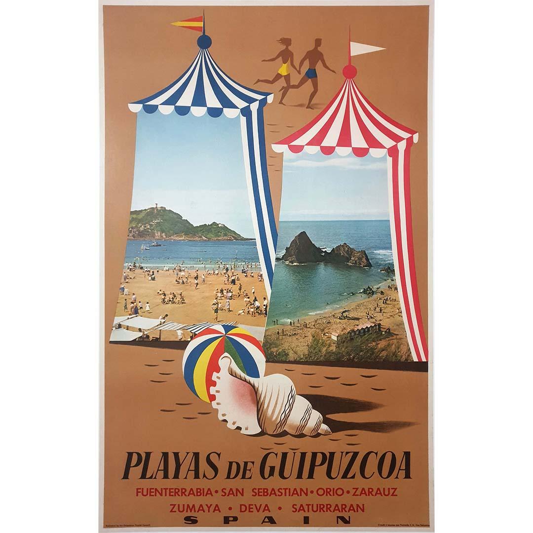 Circa 1955 Original poster for the beaches of Guipuscoa - Basque Country For Sale 1