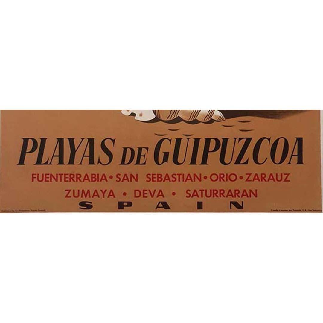 Circa 1955 Original poster for the beaches of Guipuscoa - Basque Country For Sale 2