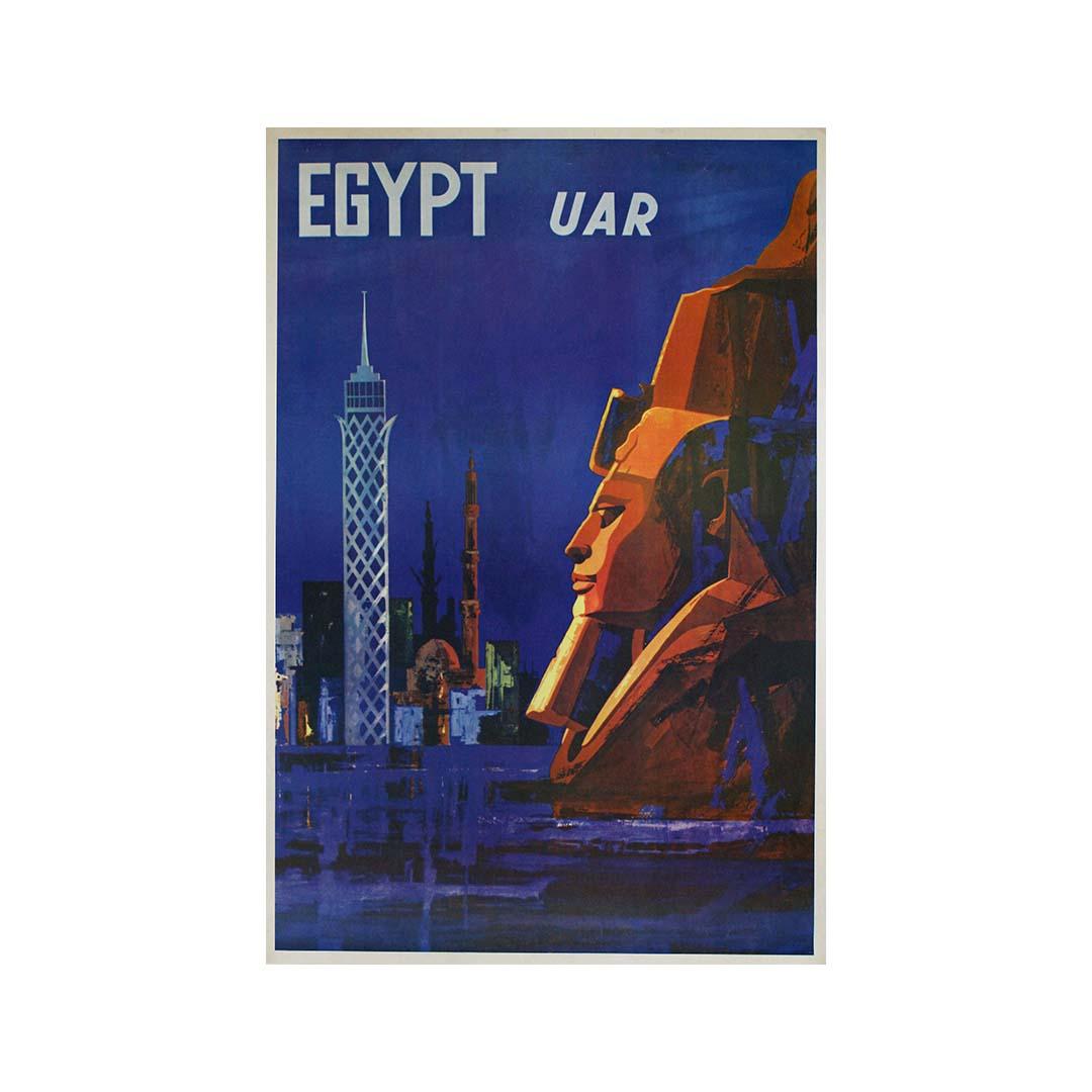 Circa 1960 Egypt UAR (United Arab Republic) travel poster For Sale 2