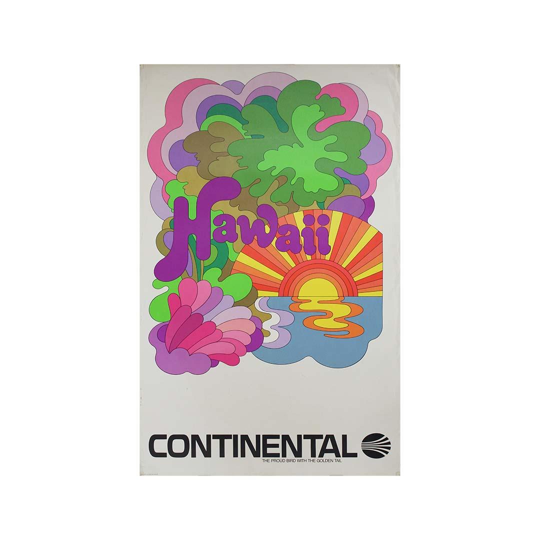 circa 1960 “Hawaii” poster by Continental Airlines For Sale 2